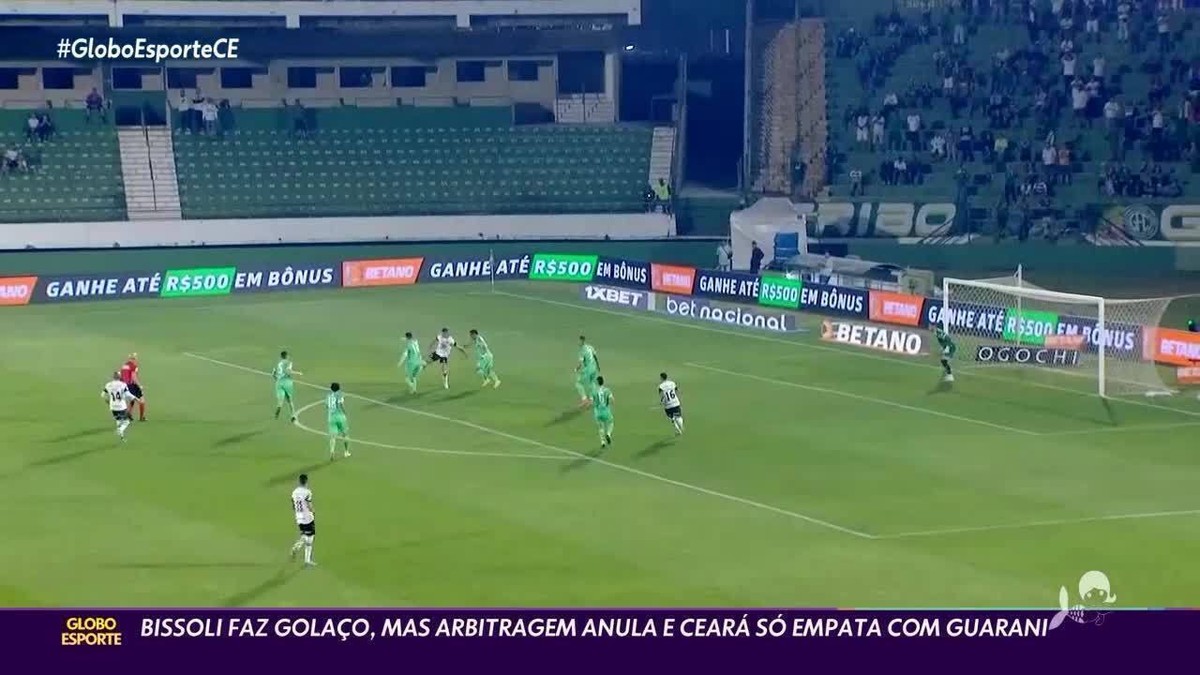 Veja análise do VAR sobre gol anulado de Bissoli do Ceará ceará ge