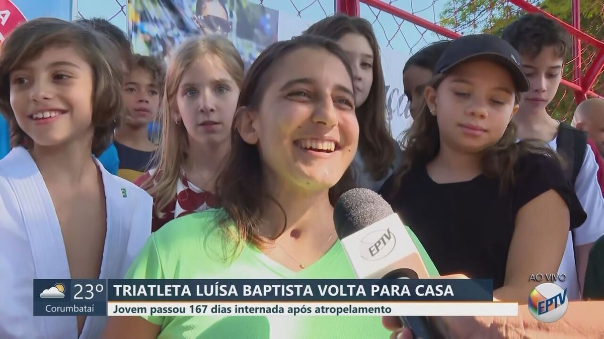 Triatleta Luisa Baptista é recebida festa em Araras após alta