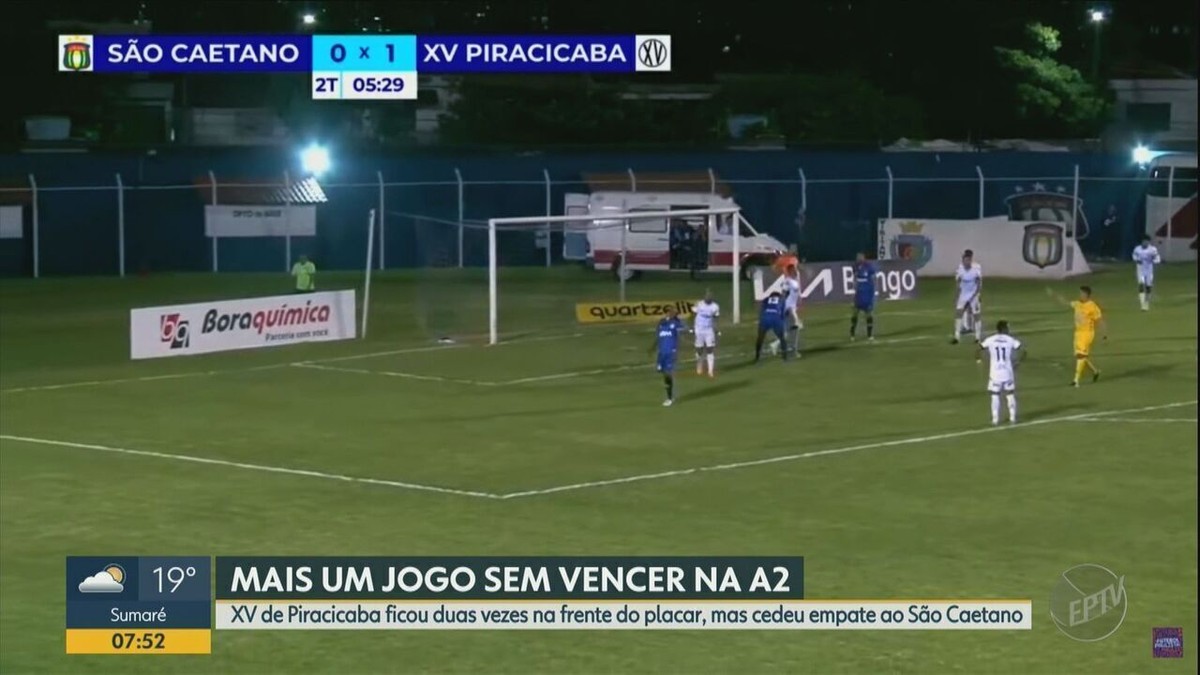 XV fica duas vezes na frente do placar mas São Caetano busca empate