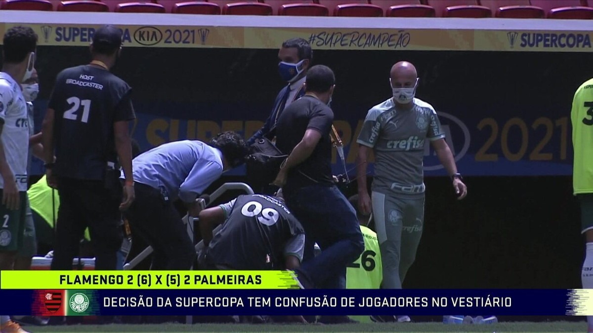 Decisão da Supercopa tem confusão de jogadores do Flamengo e Palmeiras