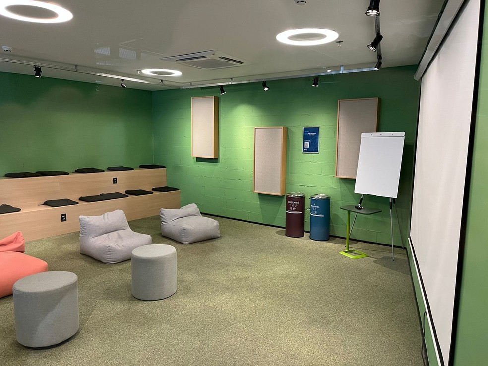 Espaço coworking no estádio do Palmeiras — Foto: Felipe Zito