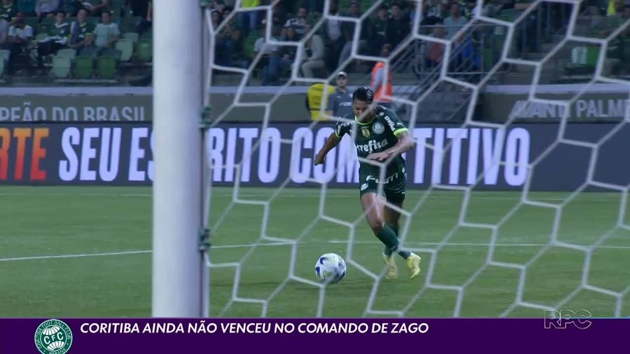 Coritiba perde para Palmeiras e chega ao 15º jogo sem vitória