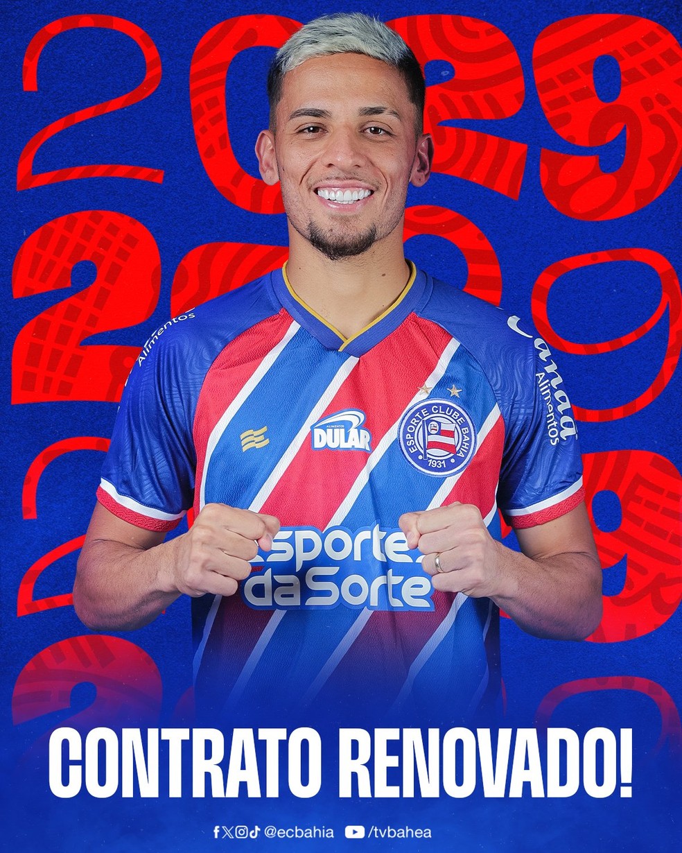 Biel renova contrato com o Bahia — Foto: Divulgação / EC Bahia