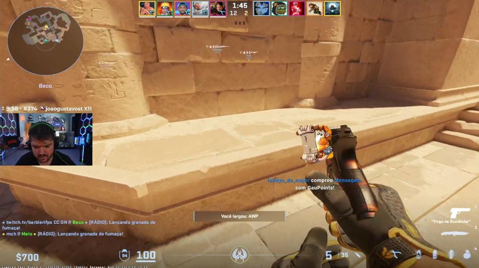 CS2: Gaules descobre bug em que arma e granadas somem; vídeo, cs:go