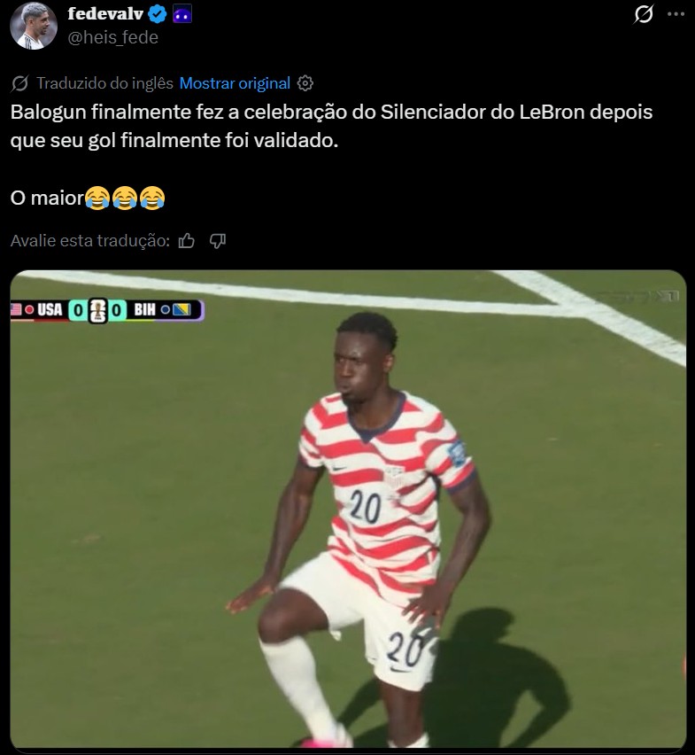 Balogun imita comemoração de LeBron James e web vai à loucura: "O maior"