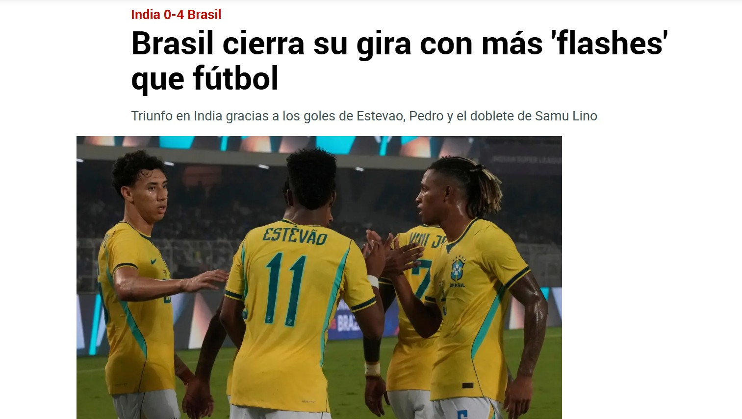 "Brasil encerra turnê com mais flashes que futebol", diz jornal espanhol