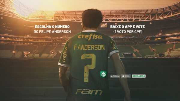 Palmeiras inicia votação para torcedores escolherem número de Felipe Anderson