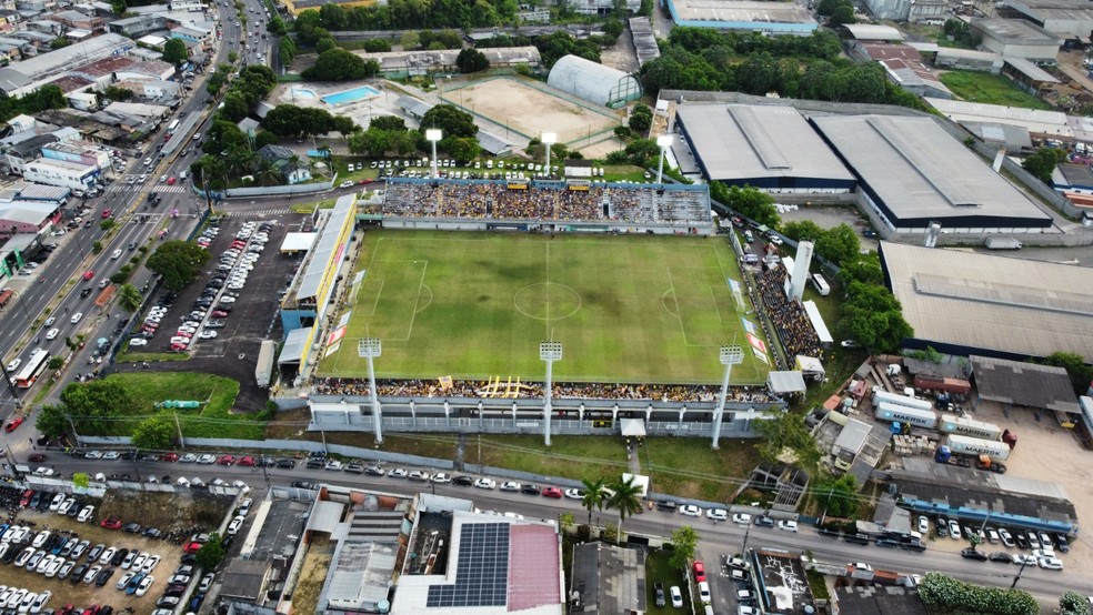 Est&aacute;dio Carlos Zamith foi paldo do duelo entre Amazonas e Brusque &mdash; Foto: Divulga&ccedil;&atilde;o/Sedel