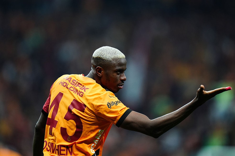 Osimhen marcou 37 gols em 40 jogos pelo Galatasaray na temporada 2024/25 — Foto: Getty Images
