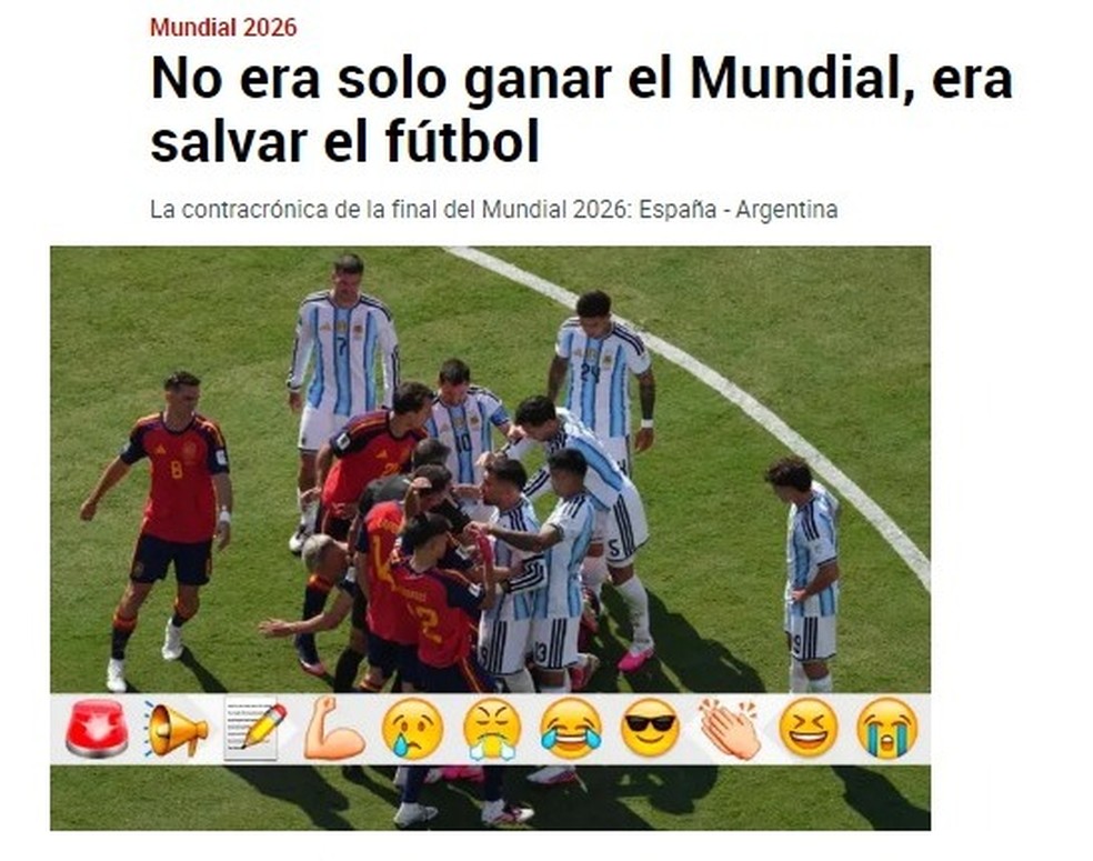 Jornais espanhóis fazem defesa do estilo da Espanha — Foto: Reprodução