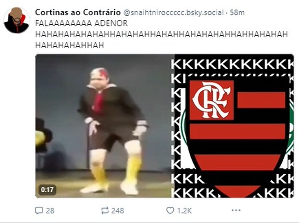 Eliminação do Flamengo rende zoações nas redes sociais — Foto: Reprodução