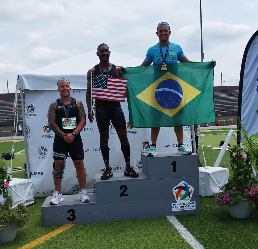 Juriel Maia conquista ouro nos 200m no Pan-Americano Masters de Atletismo — Foto: Arquivo pessoal/Juriel Maia