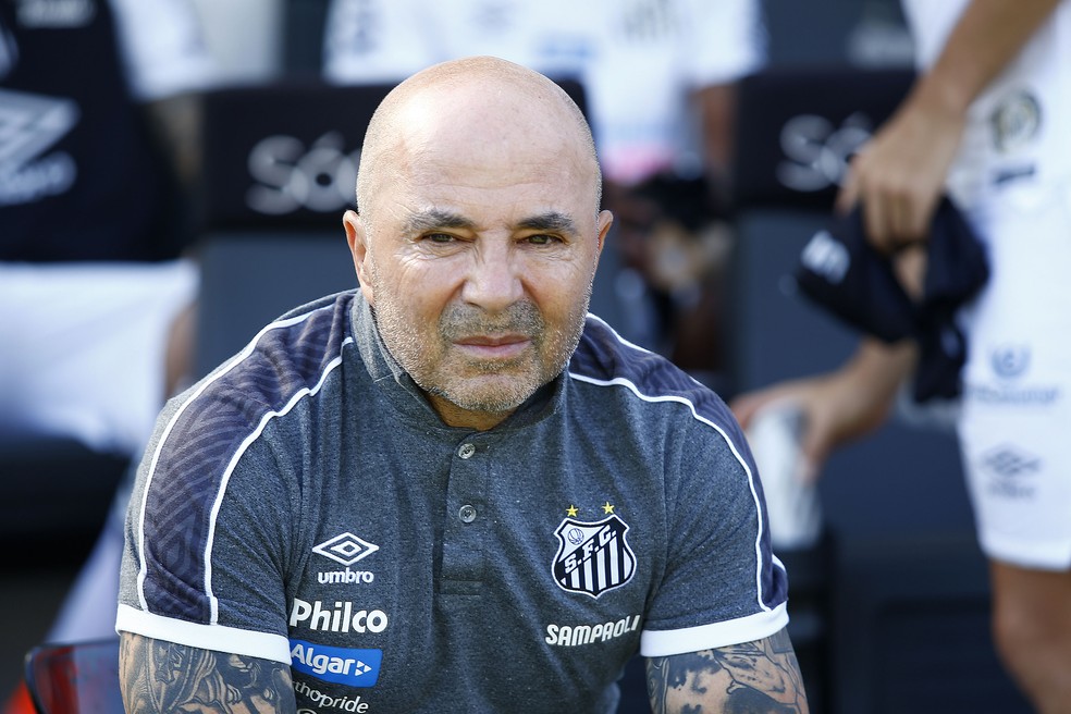Jorge Sampaoli na partida contra o Flamengo em 2019 — Foto: Luis Moura / Estadão Conteúdo