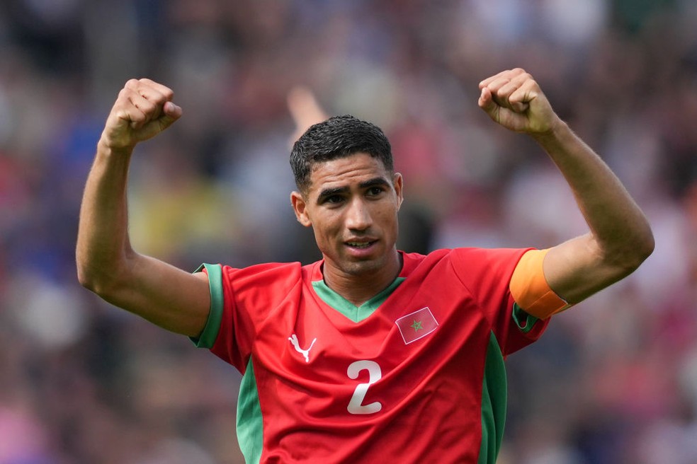 Lateral-direito Hakimi é o grande nome da atual geração da seleção do Marrocos — Foto: Getty Images