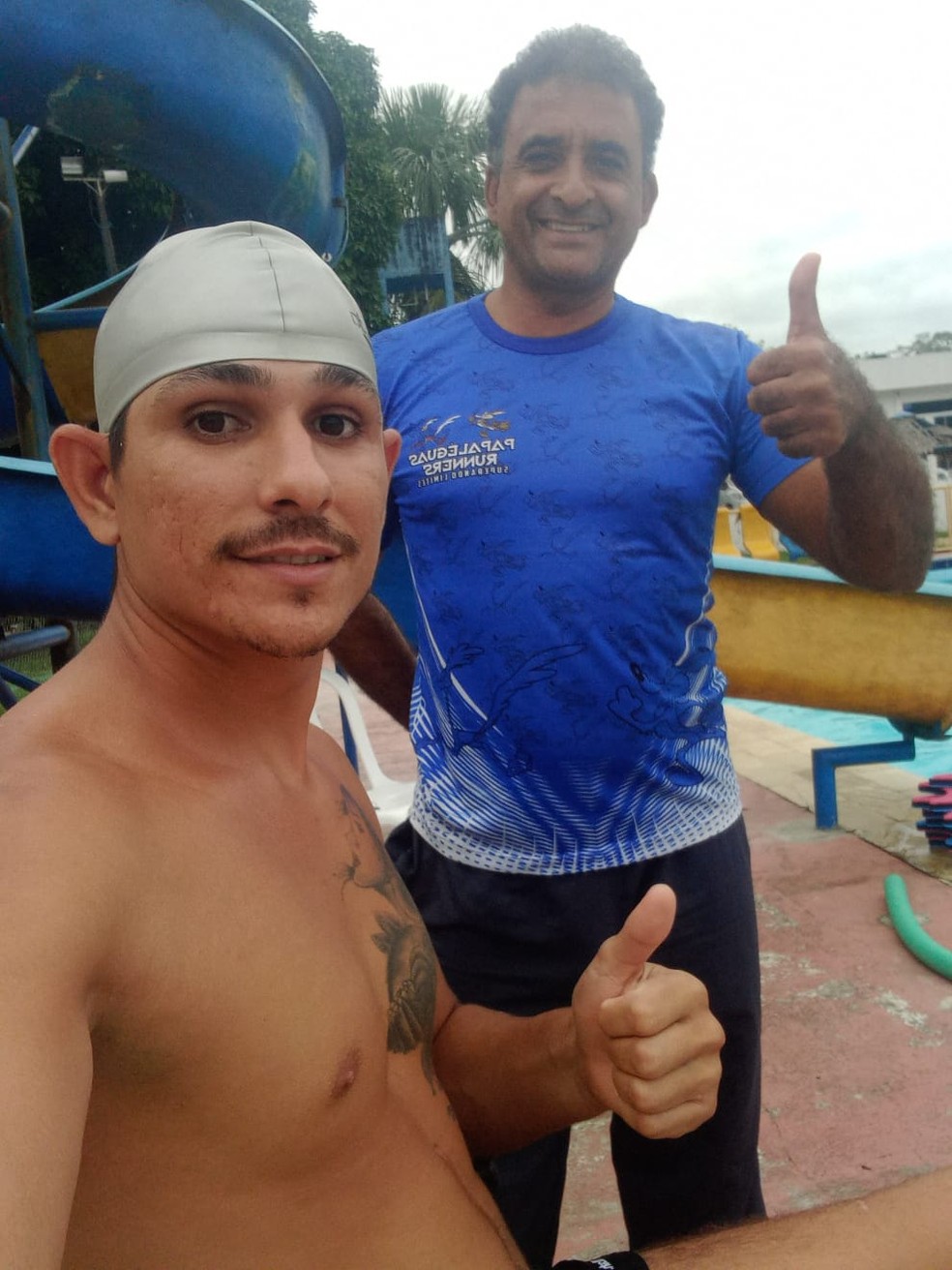 Edson Cardoso e o professor Marcelo Santos — Foto: Arquivo pessoal/Edson Cardoso