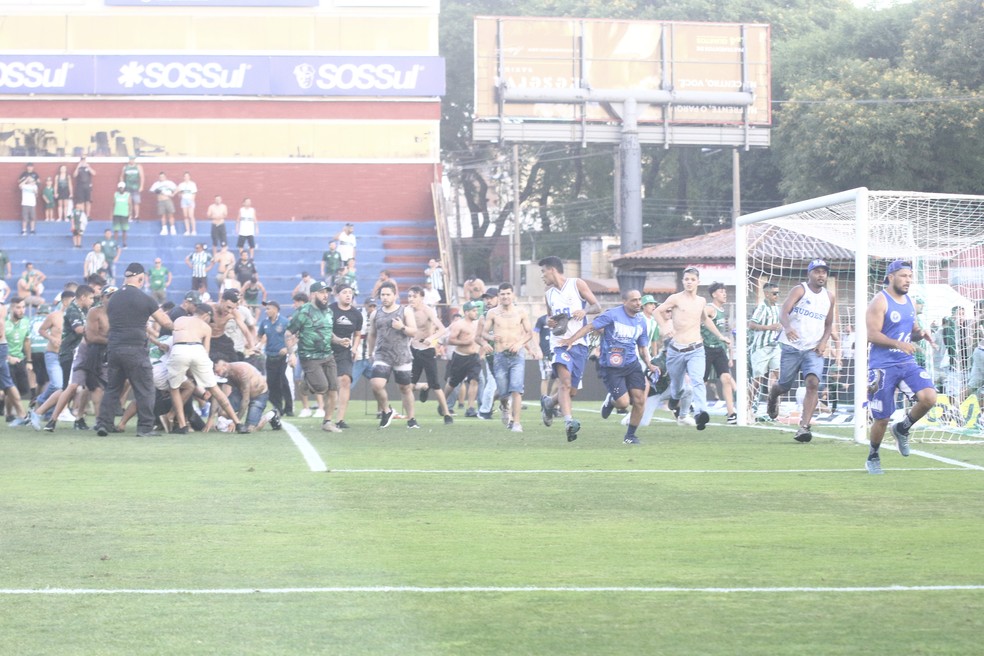 Briga de torcidas em Coritiba x Cruzeiro — Foto: Agif