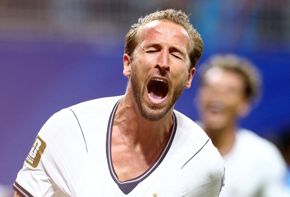 Harry Kane marca em Inglaterra x RD Congo