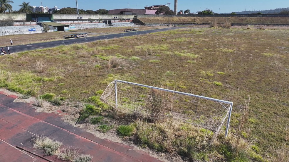 Estádio Augustinho Lima, onde treina o medalhista olímpico Caio Bonfim, passará por reforma — Foto: TV Globo/Reprodução