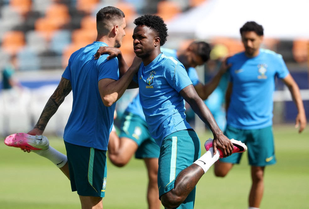 Vini Jr Vinicius Junior treino Seleção Houston — Foto: Troy Taormina/Reuters