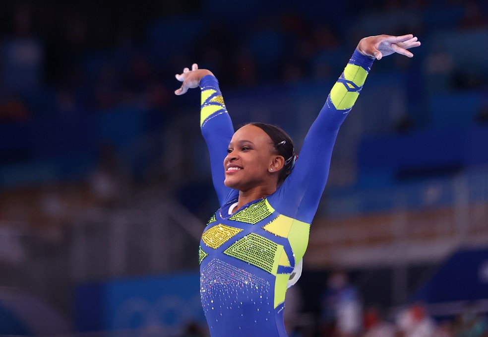 Rebeca Andrade no salto — Foto:  REUTERS/Lindsey Wasson