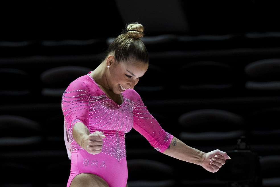 Flávia Saraiva no Mundial de ginástica — Foto: MeloGym/CBG