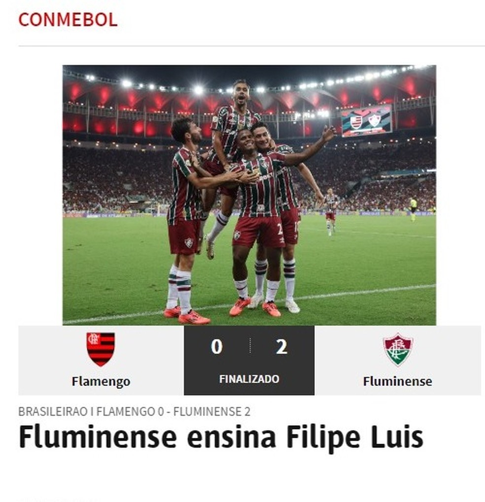 Jornal espanhol destaca vitória do Fluminense — Foto: Reprodução