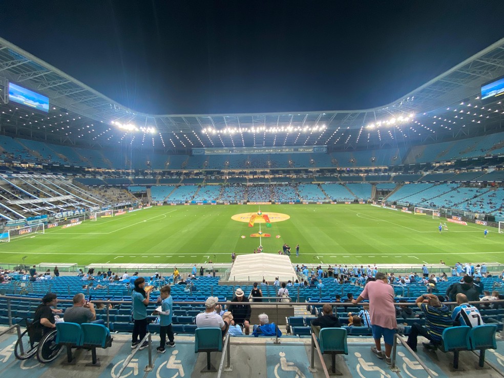 Arena do Grêmio para jogo com o Caxias — Foto: João Victor Teixeira