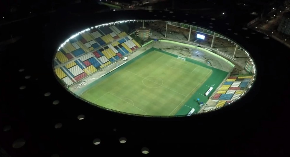 Estádio Kleber Andrade, em Cariacica — Foto: Reprodução/TV Educativa