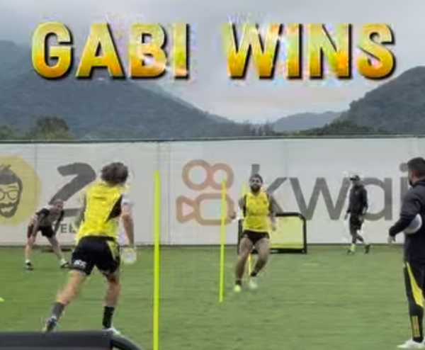 Quem é mais rápido? Flamengo promove desafios de velocidade em treino.