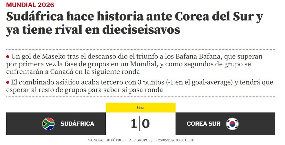 Torcida e comemoração pela classificação sul-africana