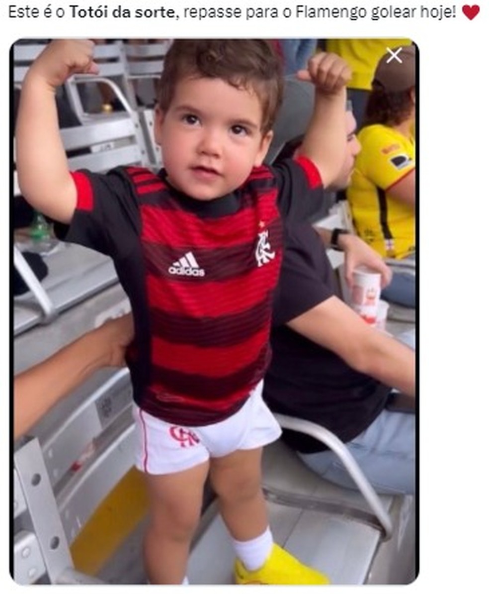 Meme da torcida do Flamengo, o Totói da sorte — Foto: Reprodução