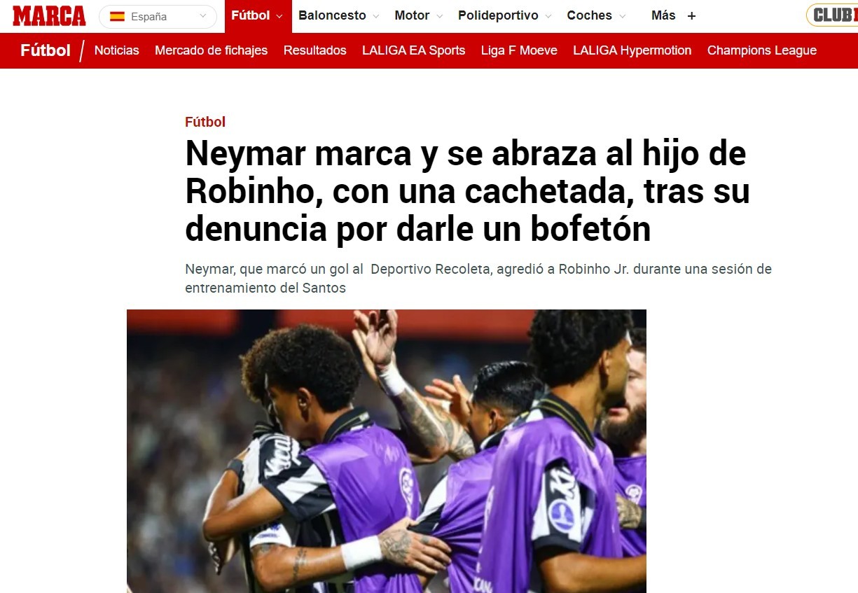 Abraço de Neymar em Robinho Jr. causa repercussão, mas sorte parece ter acabado
