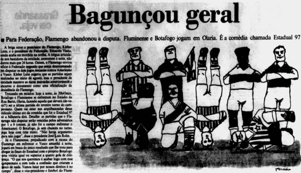 Jornal do Brasil critica bagunça no Carioca em 1997