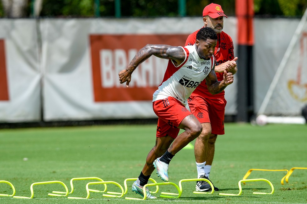 Marinho em treino do Flamengo &mdash; Foto:  Marcelo Cortes