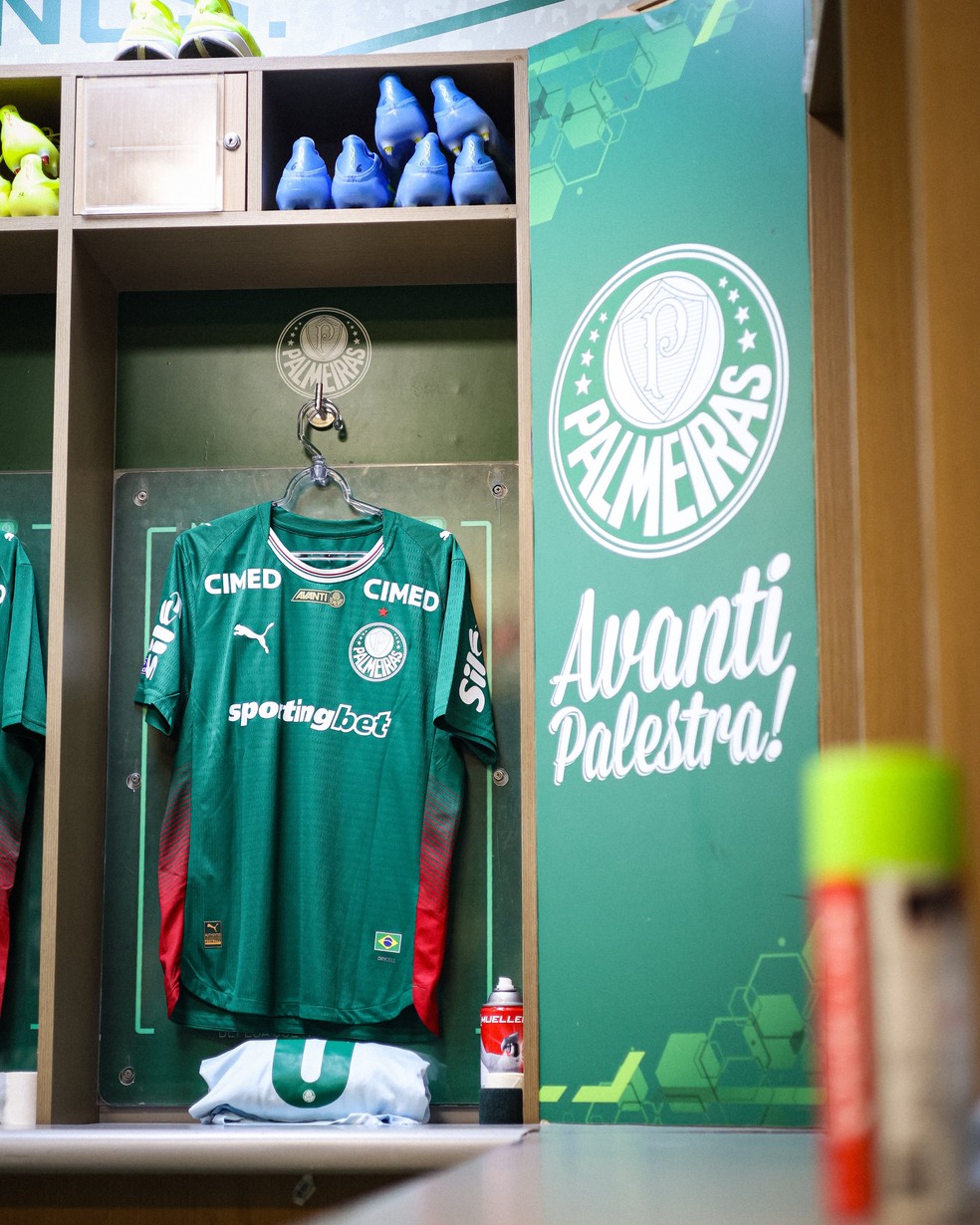 Camisa do Palmeiras no vestiário — Foto: Divulgação / Palmeiras