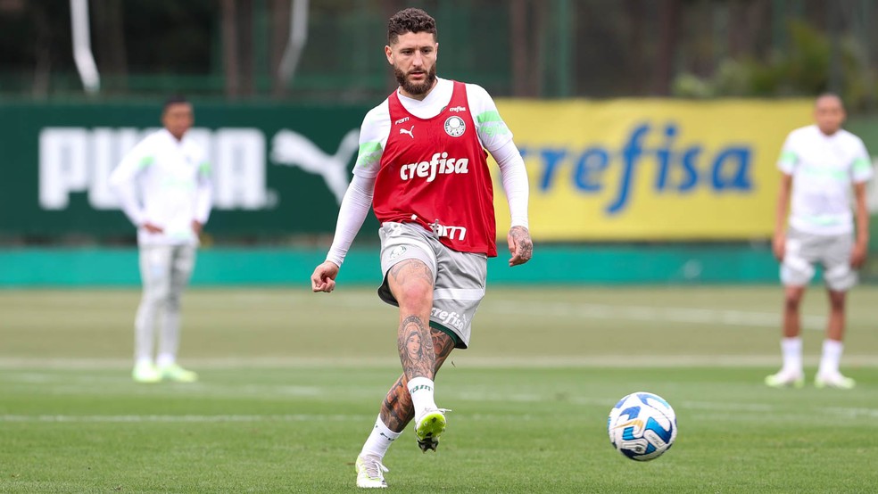 Zé Rafael em treino do Palmeiras na Academia de Futebol — Foto: Cesar Greco/Palmeiras