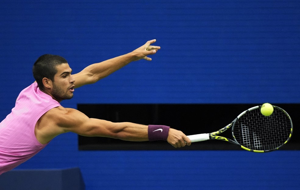 Alcaraz na decisão do US Open 2025 — Foto: REUTERS/Eduardo Muno