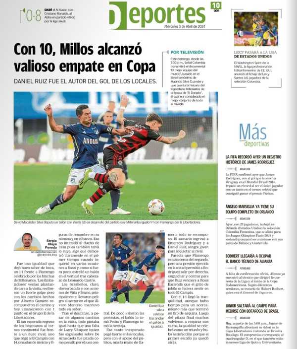 Repercussão dos Jornais Colombianos Após Empate Entre Millonarios e Flamengo
