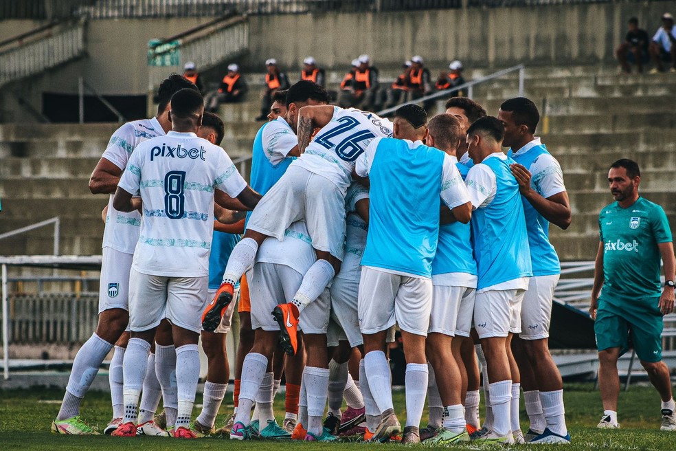 Jogadores do Serra Branca comemorando gol no Campeonato Paraibano 2024 ? Foto: Samy Oliveira/Serra Branca