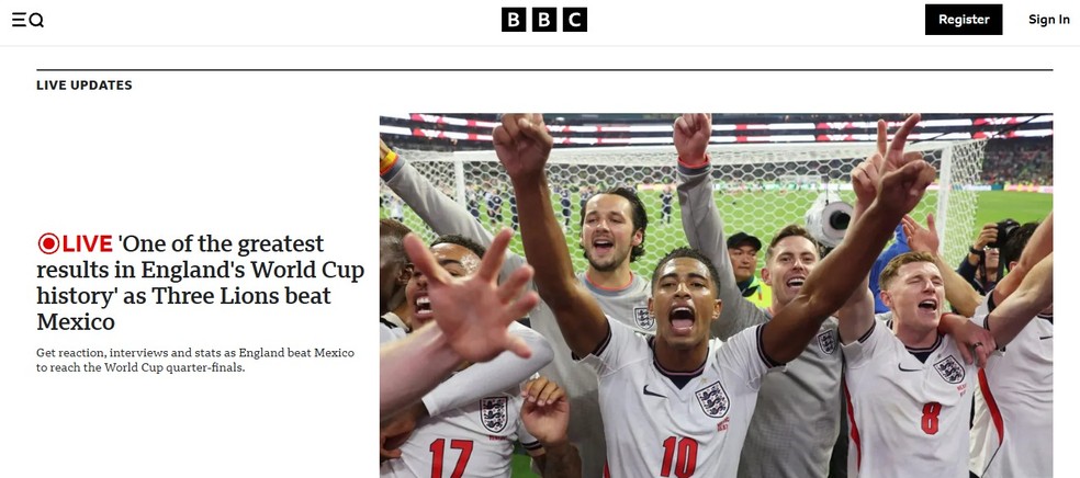 BBC exalta vitória inglesa no Azteca