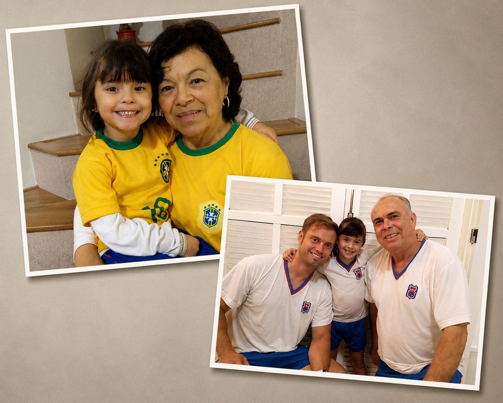 Fotos de família de Lara Almeida com os avós e o pai