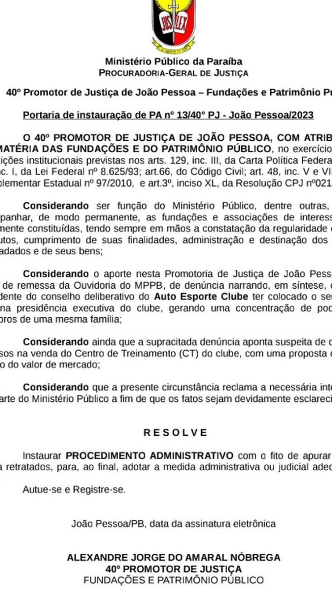 Pedido para Conselho do MP investigar promotores