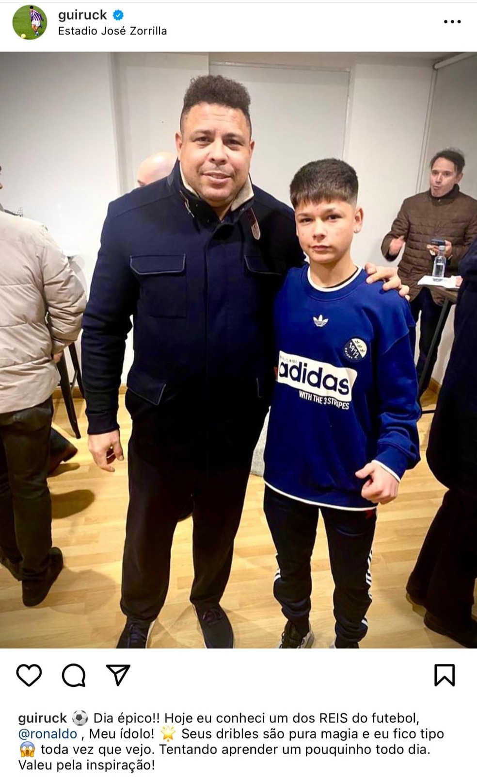 Ronaldo Fenômeno posa ao lado de Gui Ruck — Foto: Arquivo pessoal / Reprodução