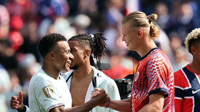 Mbappé e Haaland depois de Noruega x França