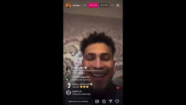 Ex-Flamengo, João Gomes faz live e promete voltar para Andreas Pereira: Mengão é diferenciado