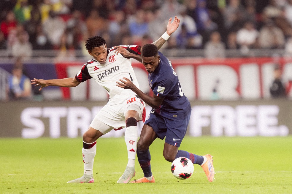 Plata, durante jogo entre Flamengo e PSG � Foto: Adriano Fontes/Flamengo