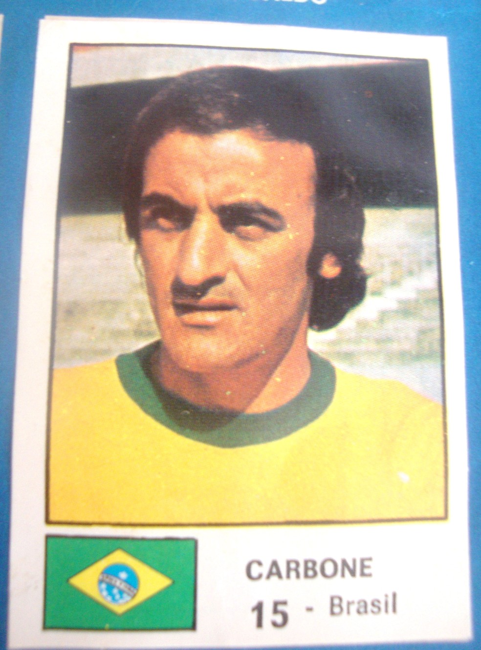 Carbone em fugurinha da Seleção em 1974 — Foto: Reprodução