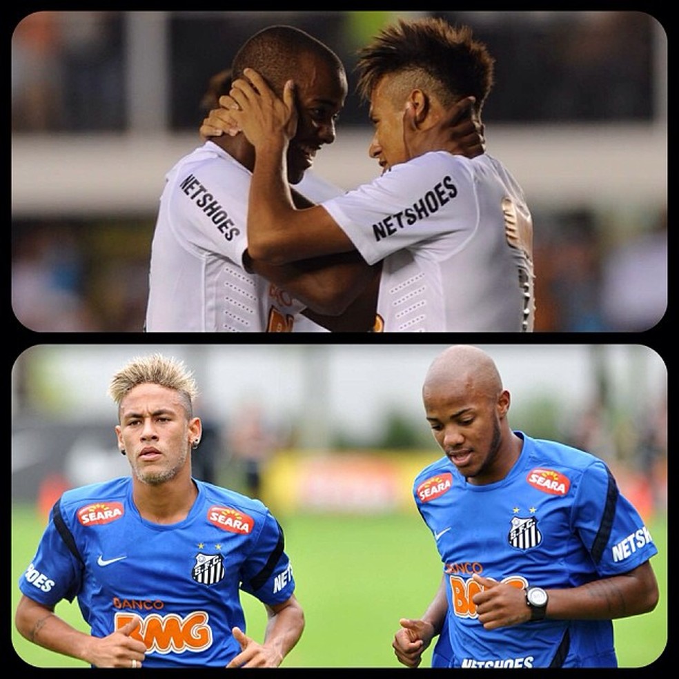 Fotos de Neymar e Victor Andrade juntos no Santos — Foto: Reprodução  / Instagram