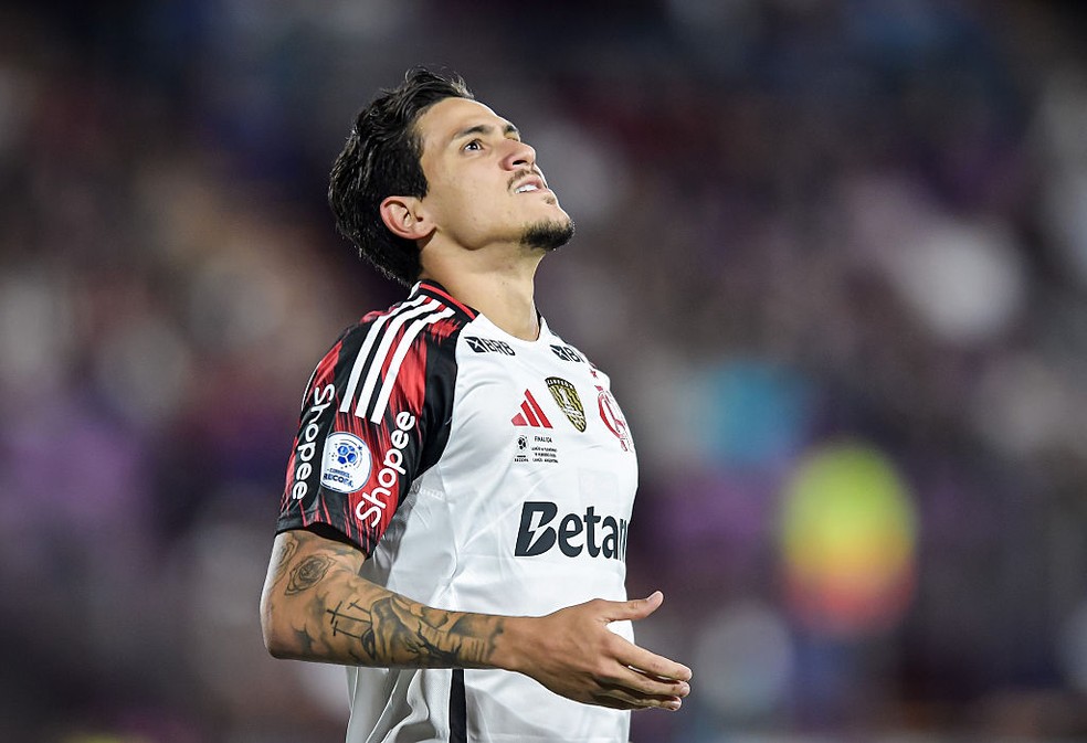 Pedro lamenta lance em Lan�s x Flamengo pela Recopa Sul-Americana � Foto: Marcelo Endelli/Getty Images