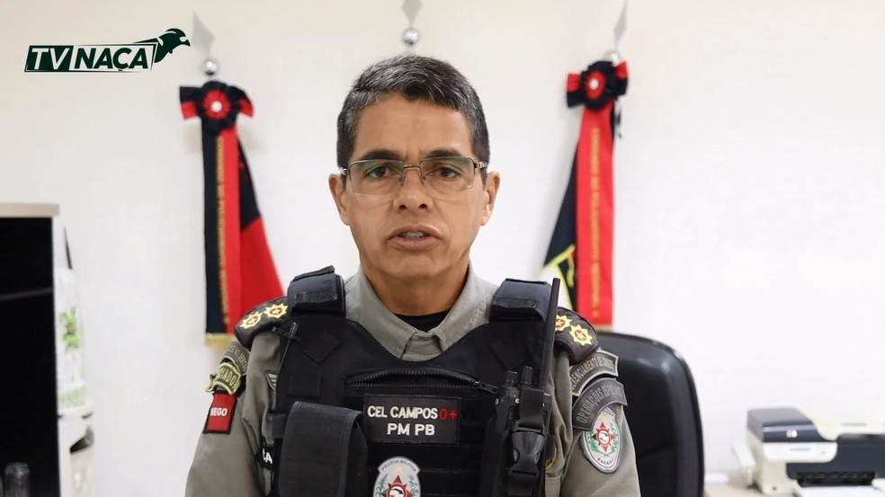Coronel Campos, Comandante do Policiamento Regional de Patos — Foto: Reprodução / TV Naça